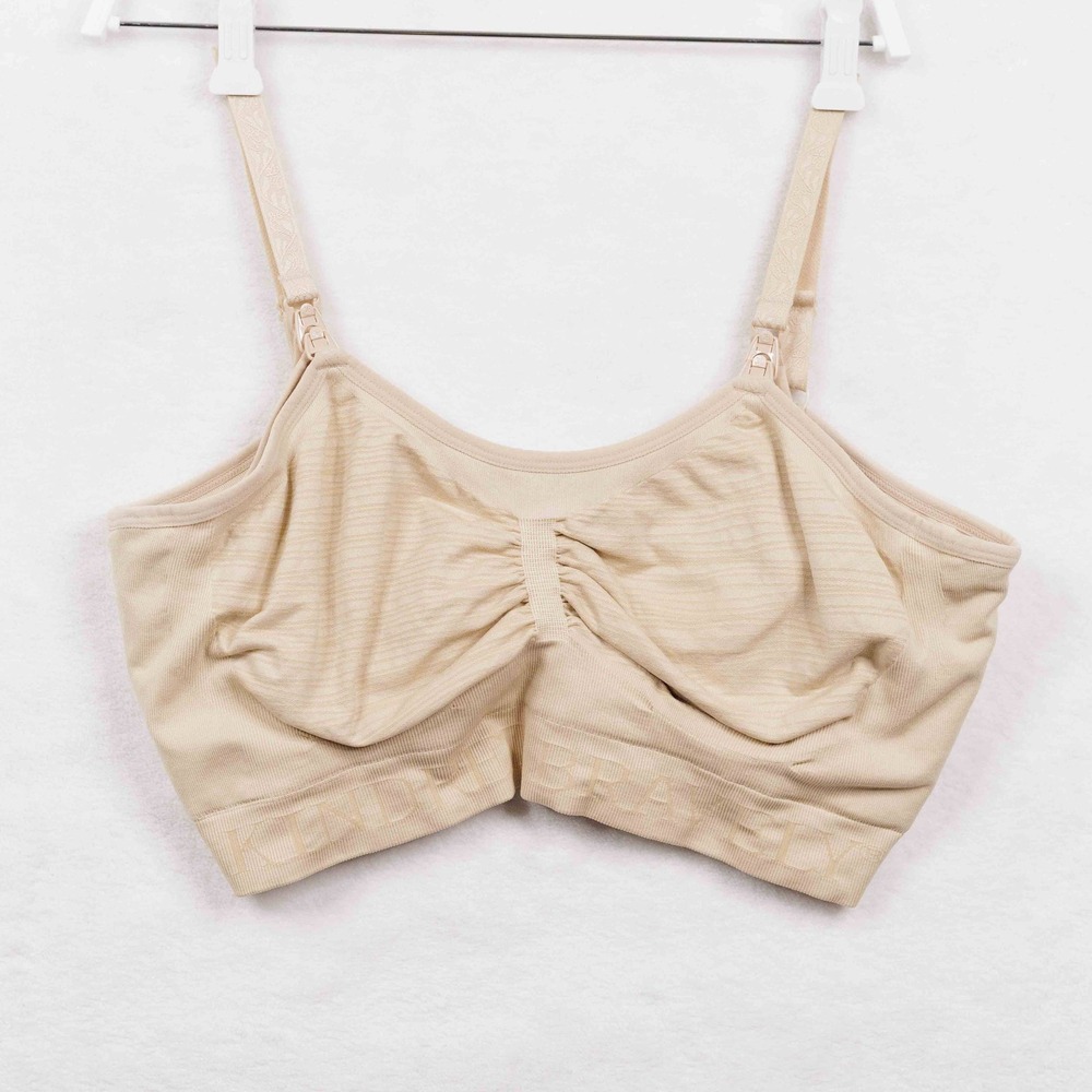 KINDRED BRAVELY Seamless Nursing Pumping Bra Maternity Wireless Beige Sz XL